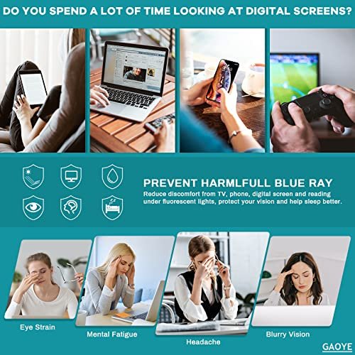 Gaoye 3-Pack Blue Light Blocking Glasses for All