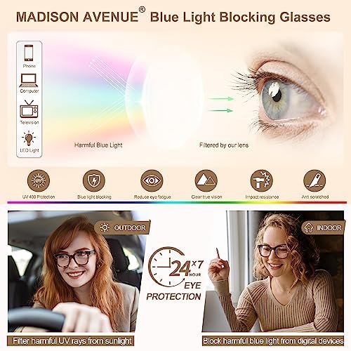 Madison Avenue Tortoiseshell Oversized Blue Light Glasses