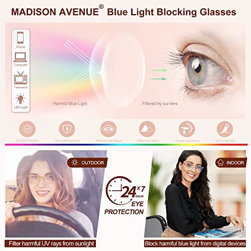Madison Avenue Women's Blue Light Blocking Glasses - Crystal Brown