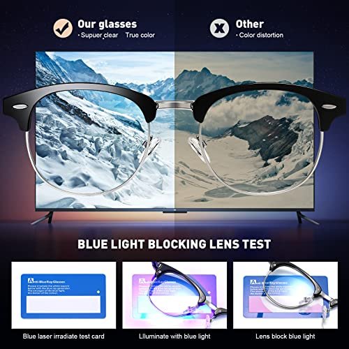 Vintage Half Frame Blue Light Blocking Glasses for All